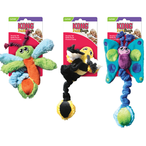 Kong Speeltje kitty fuzz bugs 24 cm assorti