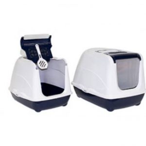 flip cat kattenbak easy entrance blauw