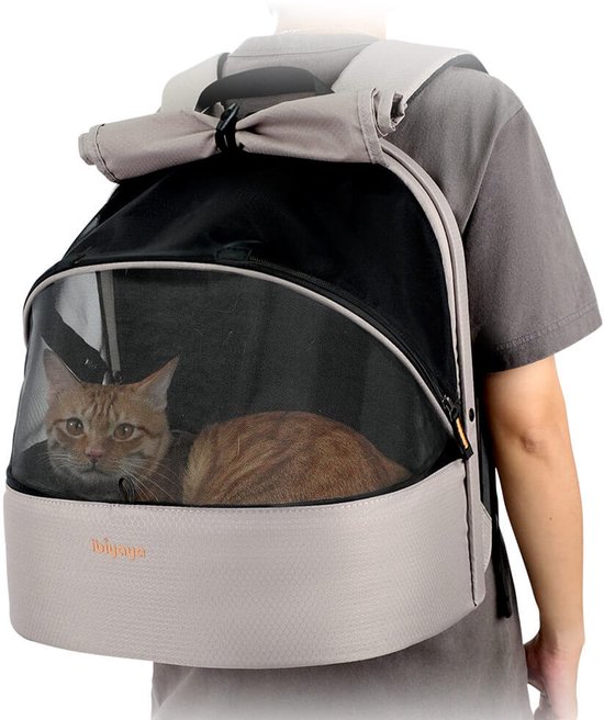 kattenrugzak mist taupe - Afbeelding 4